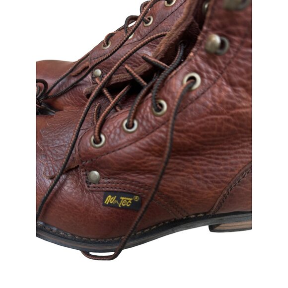 AdTec Mens Brown Leather Work Boots Size 9 M - Picture 4 of 16